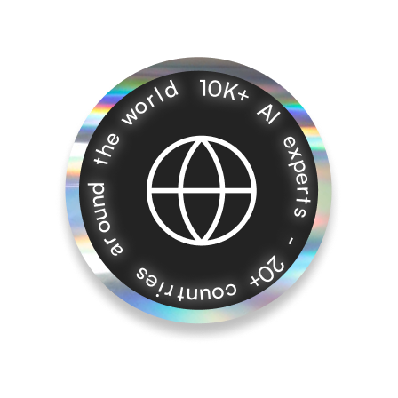 Black globe badge