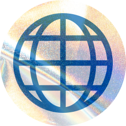 Holographic globe sticker